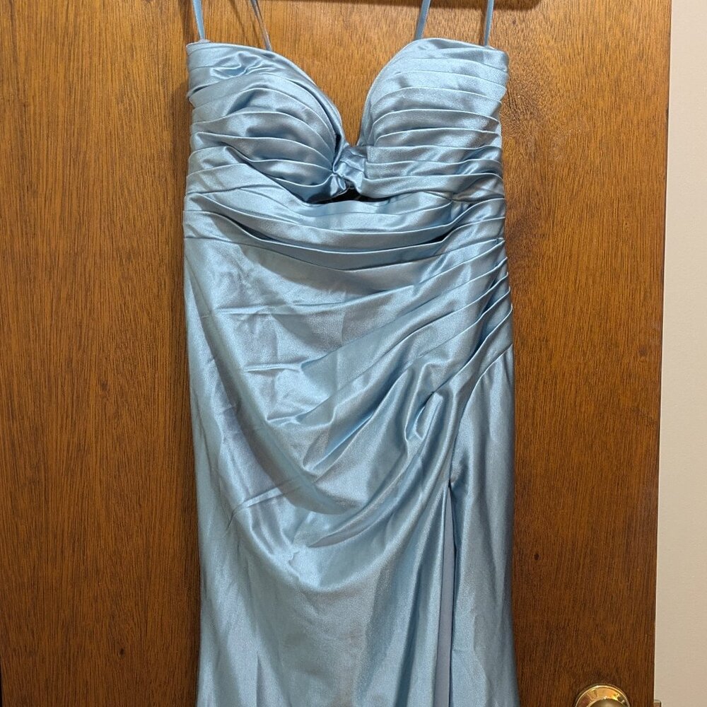 Stacees Dusty Blue Prom Dress, US Size 10 - Still Available!